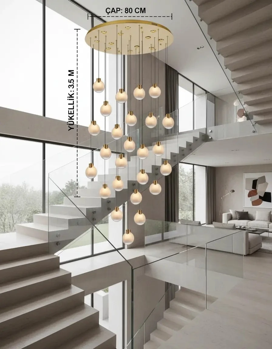 Merdiven boşluğu sarkıt avize modelleri ve fiyatları 