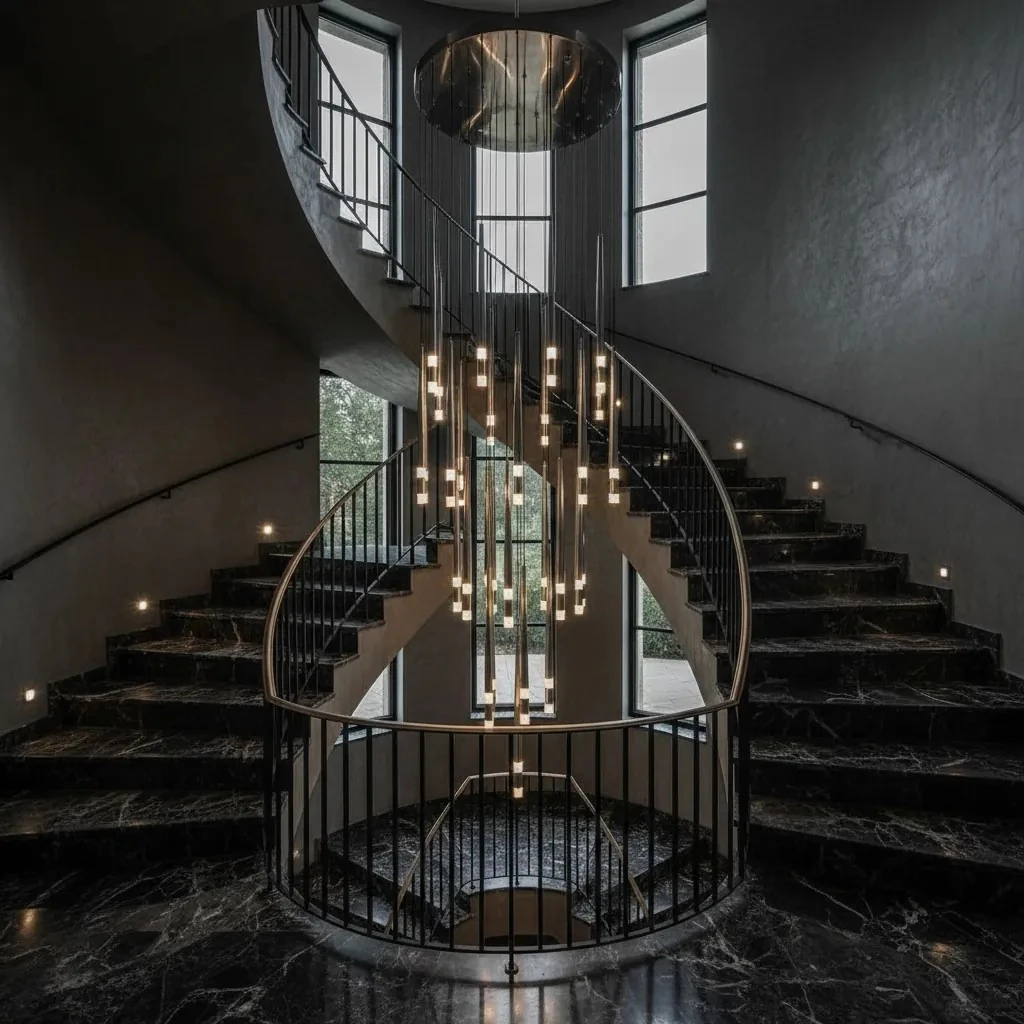 Merdiven Boşluğu Sarkıt Avize Krom Renk 30 lu SK5999