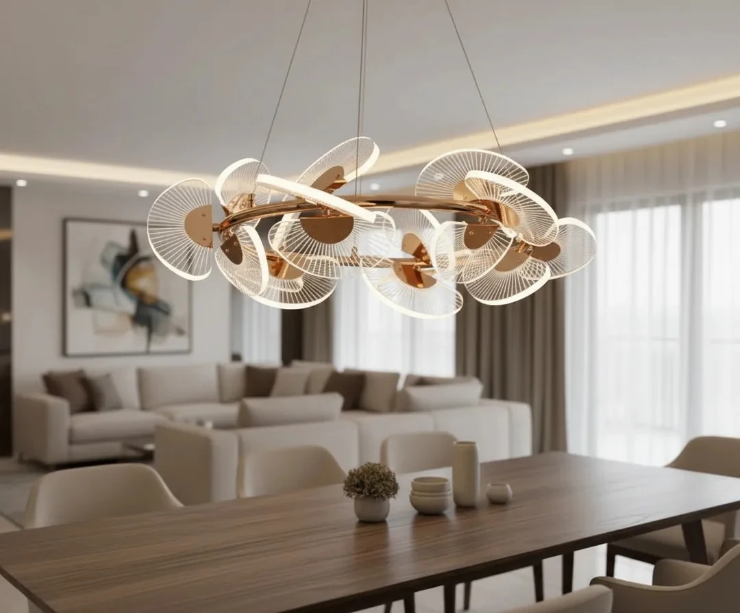 Lüks LED Salon Avizesi – Modern Işıltı ile Geniş Salonlara Özel Tasarım SK8988