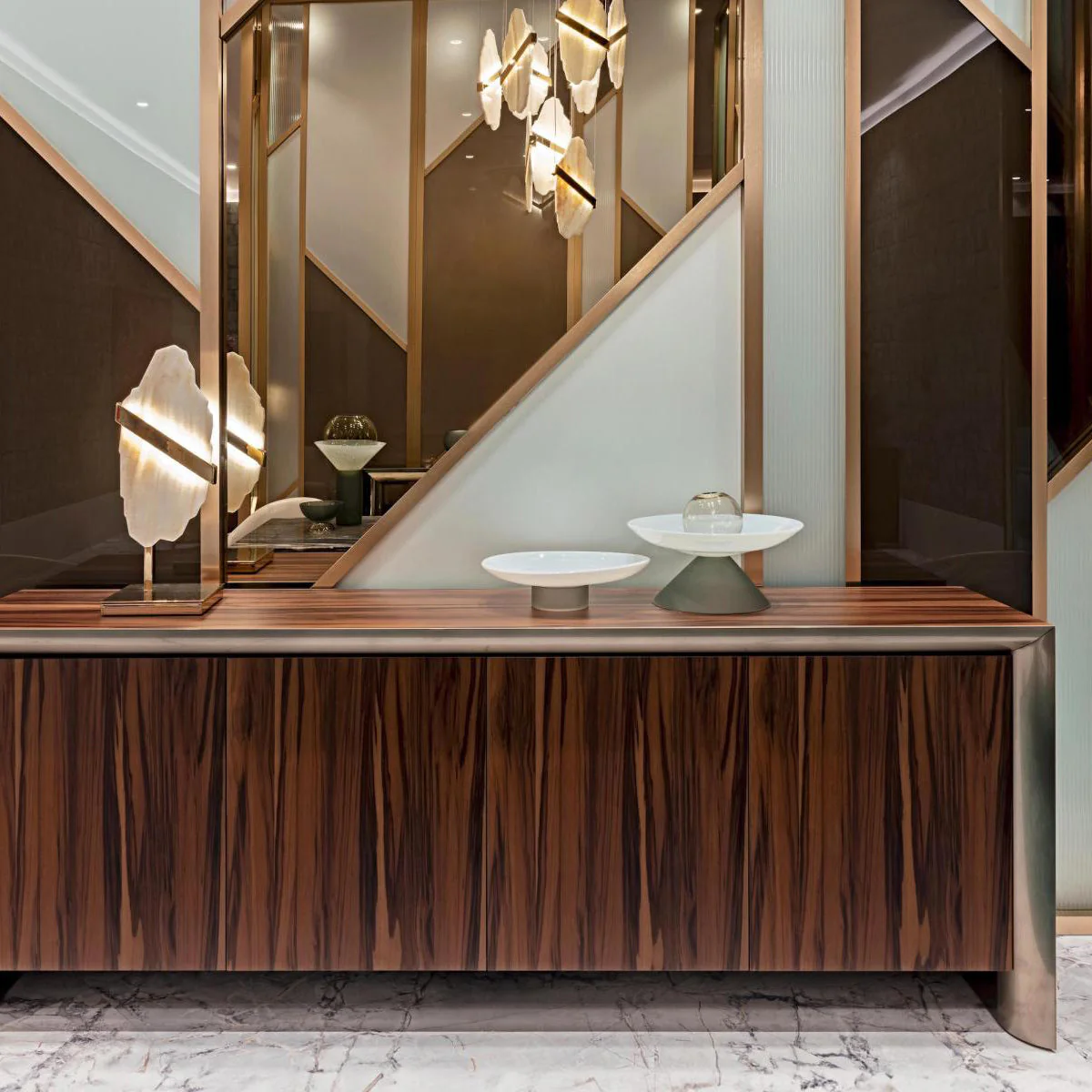 Mermer Sarkıt Avize Galeri Boşluğu aydınlatma 