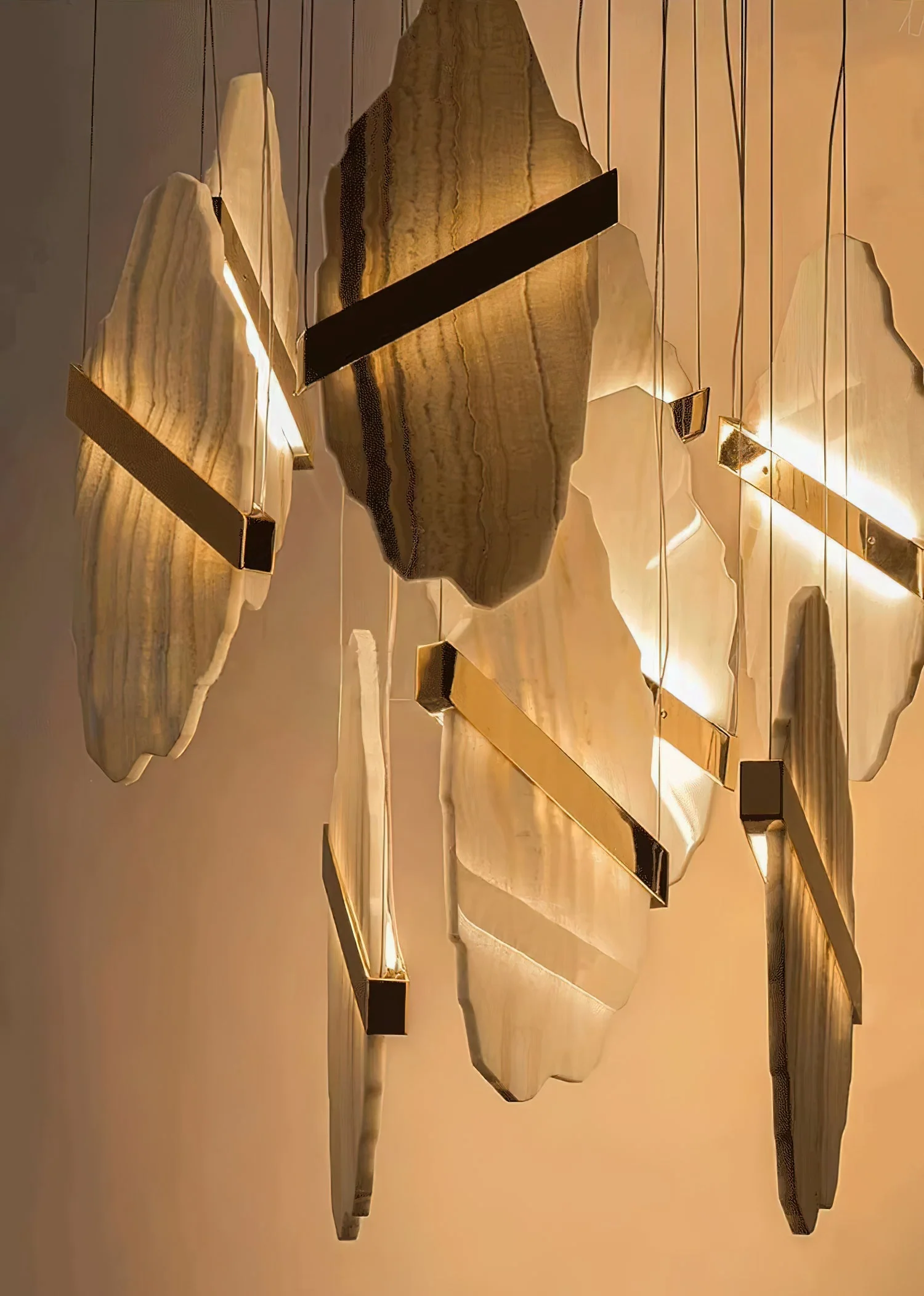 Mermer Sarkıt Avize Galeri Boşluğu aydınlatma 