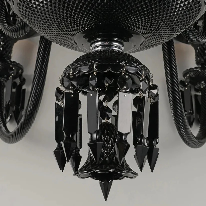 Baccarat  Kristal Avize 18 Kollu Siyah Lüks