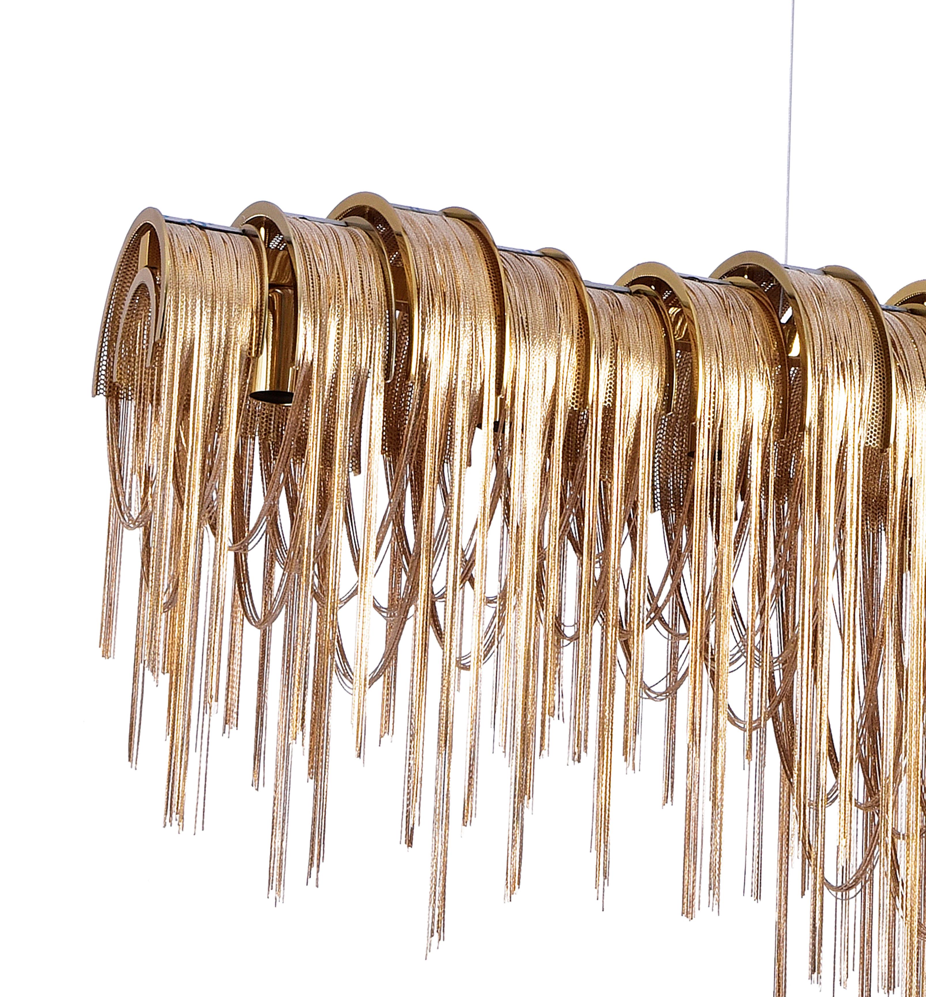 ZİNCİRLİ SALON AVİZESİ 60 CM BRONZ RENK