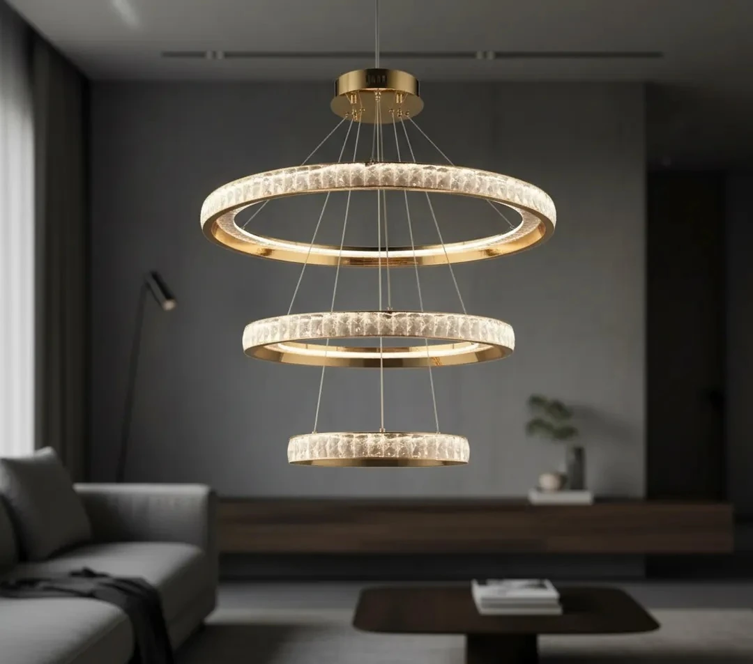 Lüks Dairesel LED Salon Avizesi – Modern ve Gösterişli Tasarım SK14500