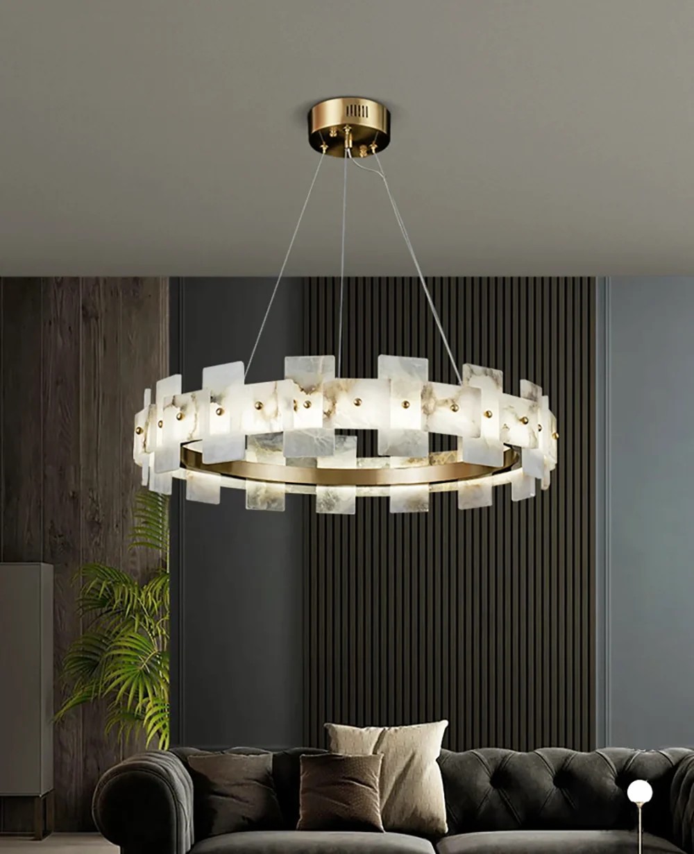 Modern Mermer Avize Salon ve Yemek Masası İçin Özel Tasarım