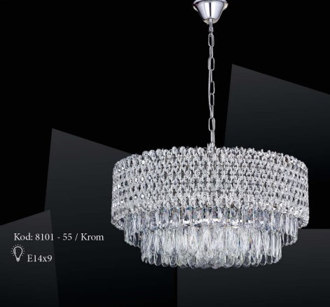 Salon kristal taşlı avize modelleri 