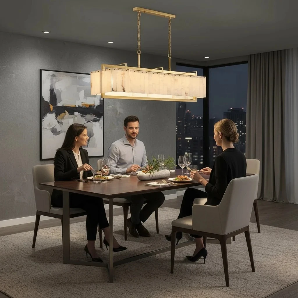 Masa Üstü Mermer Avize 