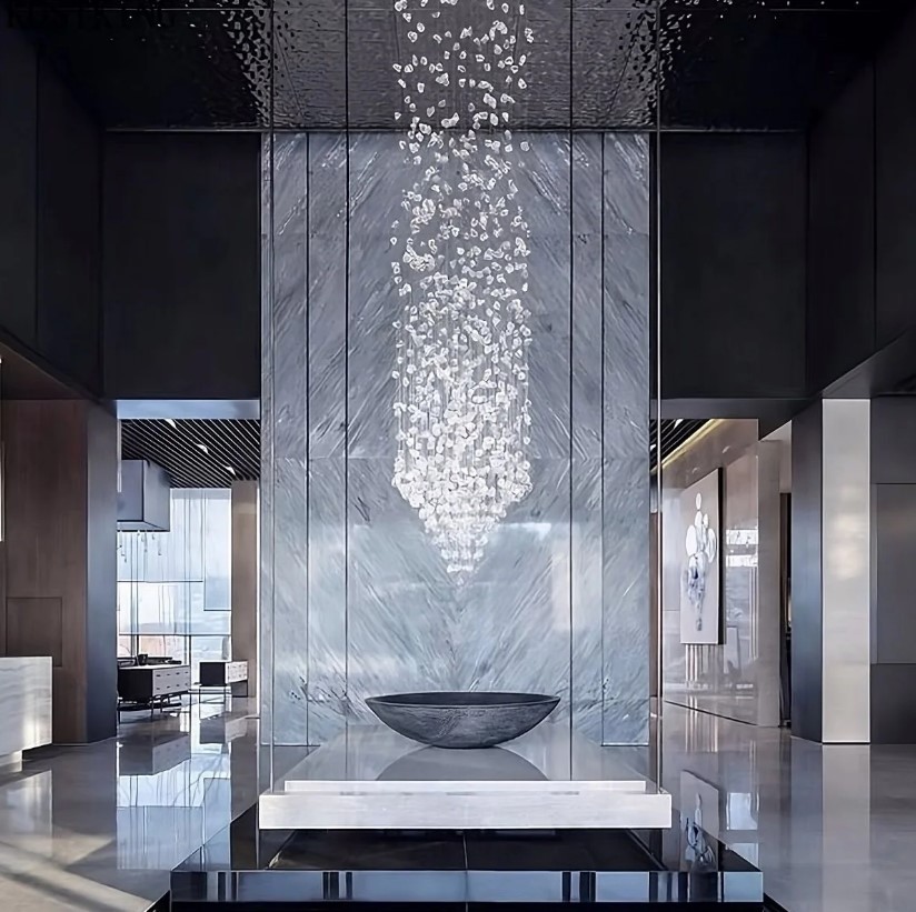 Villa Merdiven Boşluğu İçin Kristal Avize 