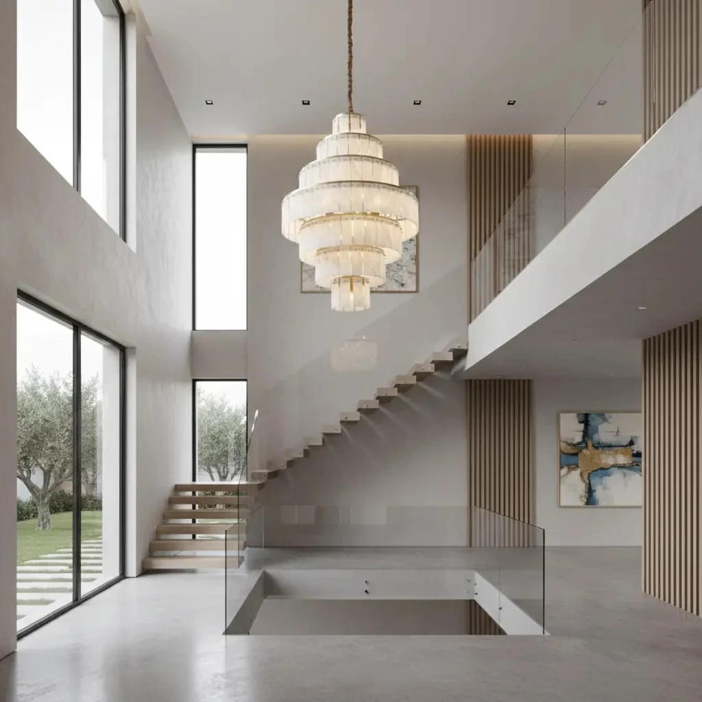 Modern Mermer Avize Galeri Boşluğu Aydınlatma 