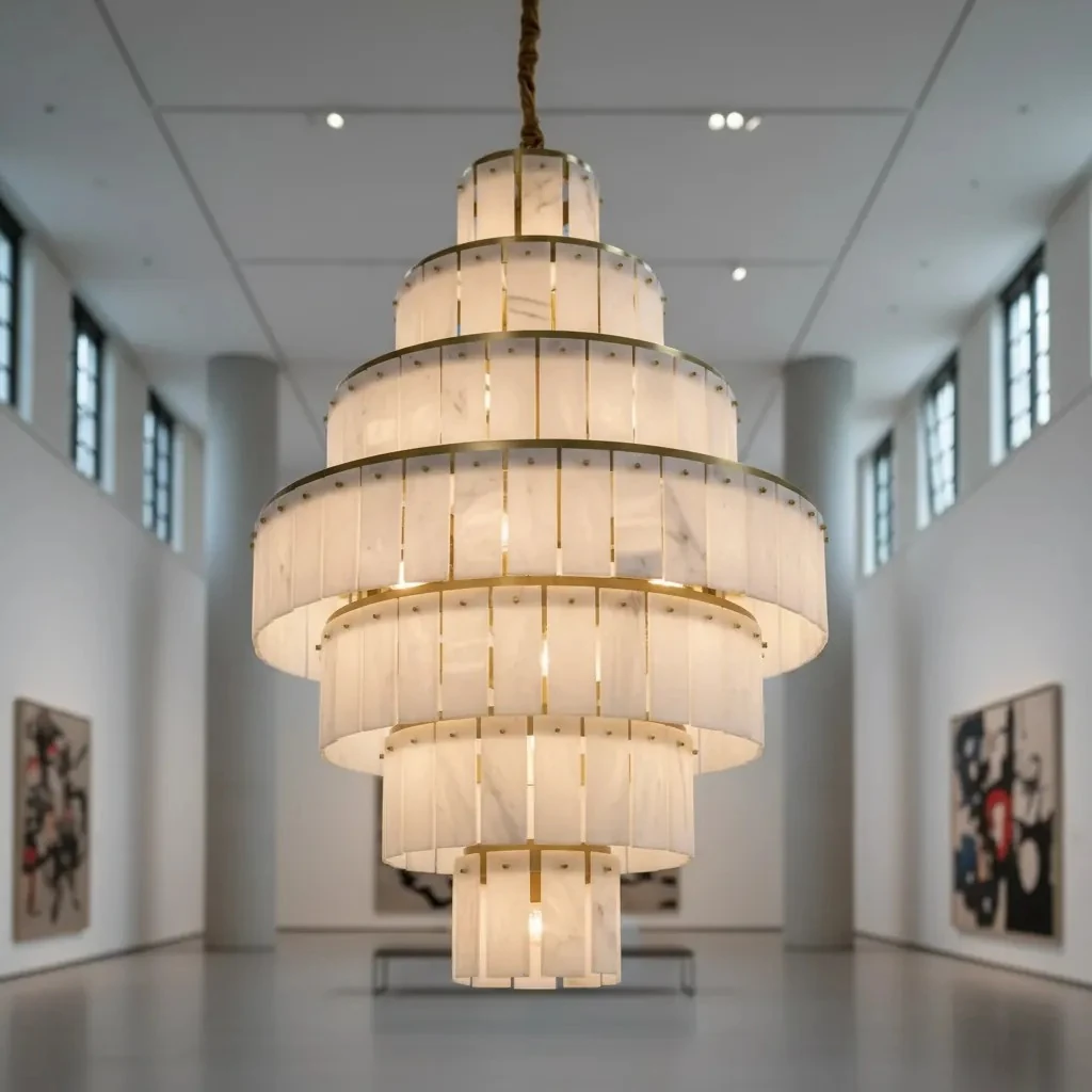 Modern Mermer Avize Galeri Boşluğu Aydınlatma 