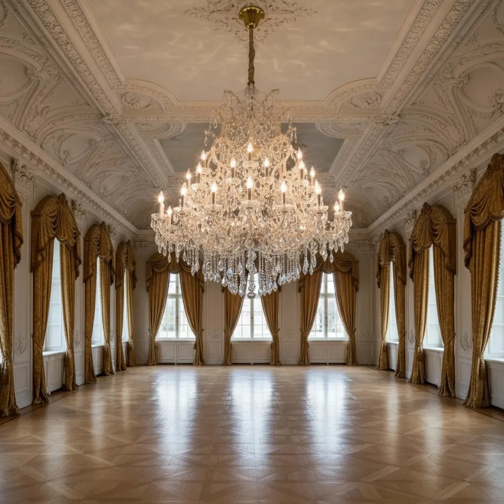 48 Kollu Kristal Maria Theresa Avize – Saray Işıltısını Evinize Taşıyan Dev Lüks Tasarım