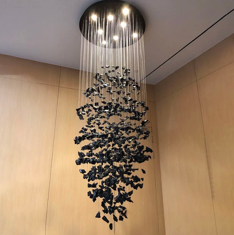Villa Merdiven Boşluğu İçin Kristal Avize 