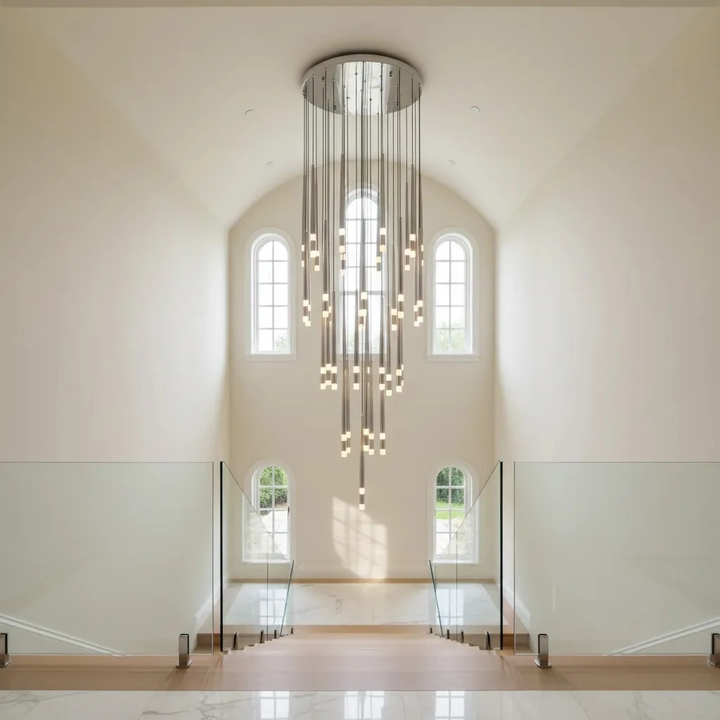 Merdiven Boşluğu Sarkıt Avize Krom Renk 30 lu SK5999