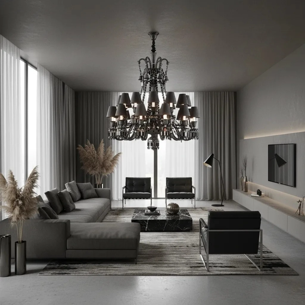 Siyah Baccarat Avize Modelleri – Villa ve Lobi İçin En Şık Seçenekler