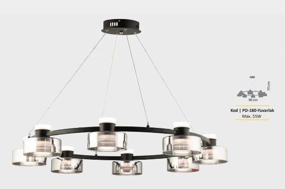 Premium LED Salon Avizesi – Lüks Detaylarla Şık Aydınlatma SK10500