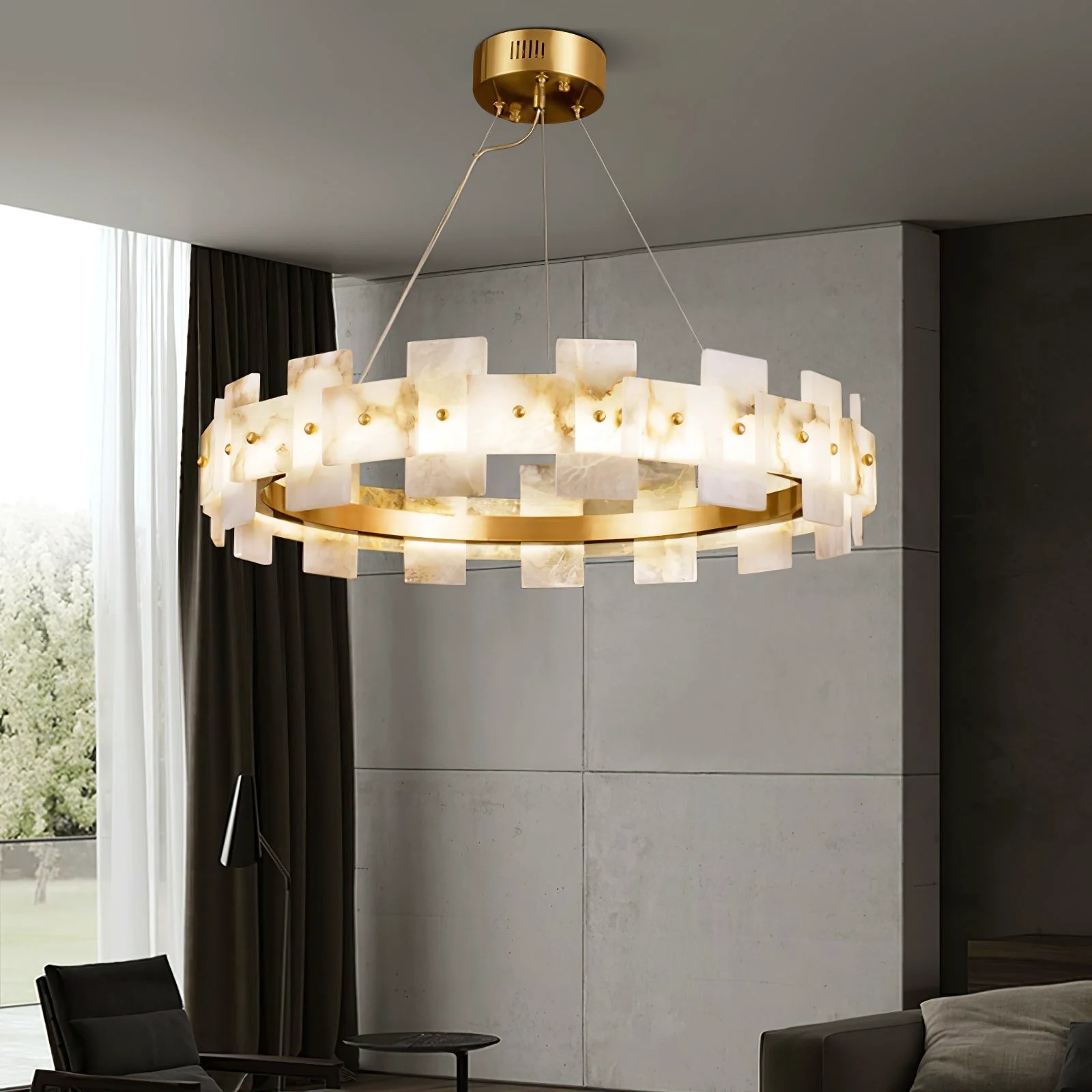 Modern Mermer Avize Salon ve Yemek Masası İçin Özel Tasarım