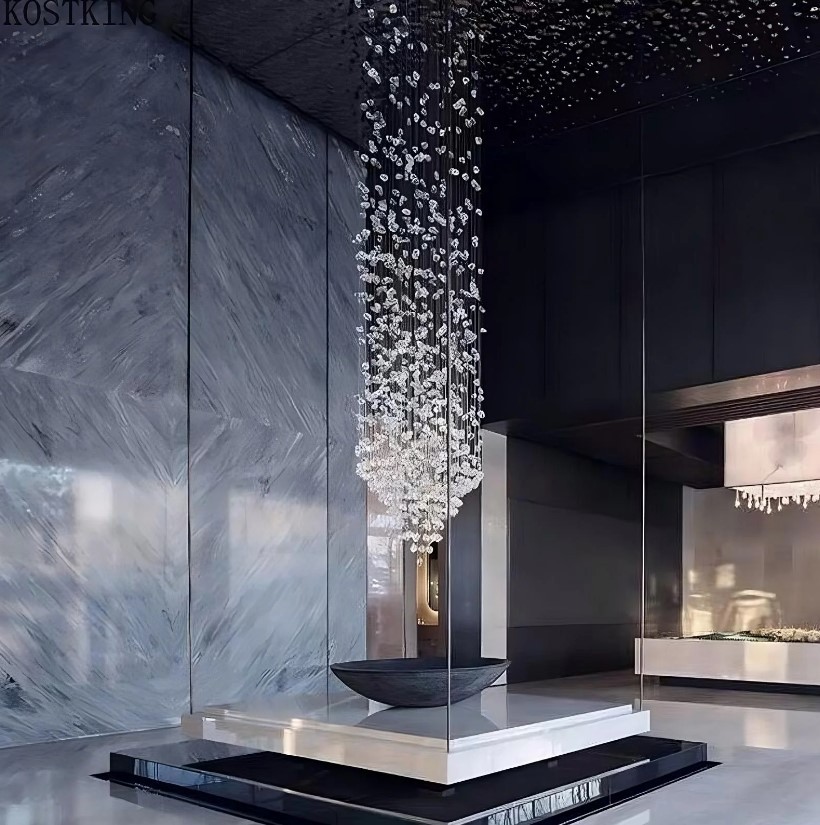 Villa Merdiven Boşluğu İçin Kristal Avize 