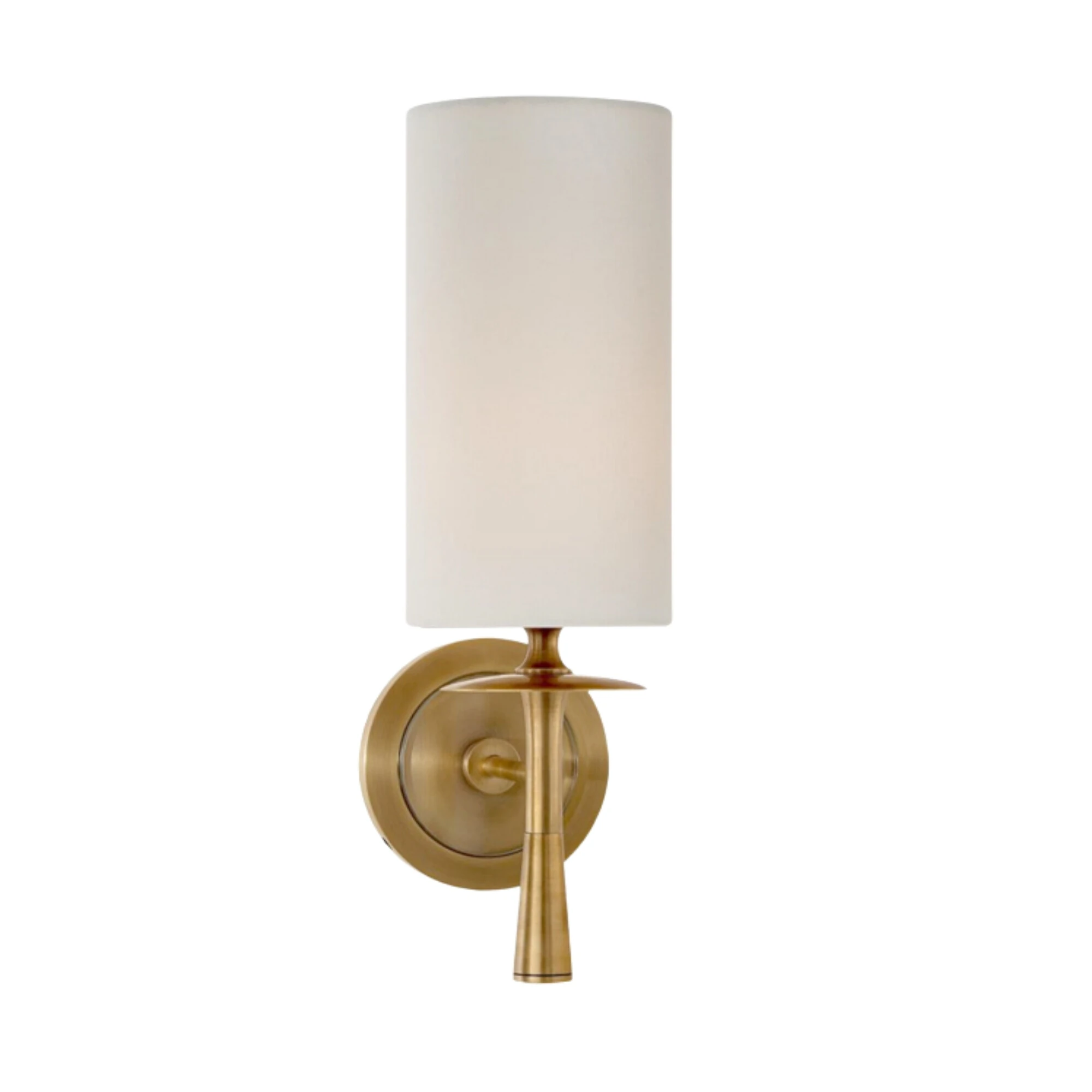 Cambridge Brass Fabric White Shade Wall Light
