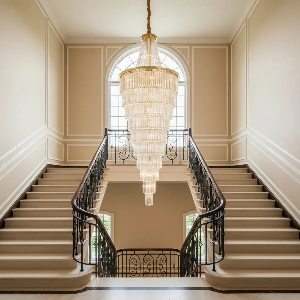 Merdiven Boşluğu Lüks Avize – Dikkat Çeken Kristal Taşlar  SK6489