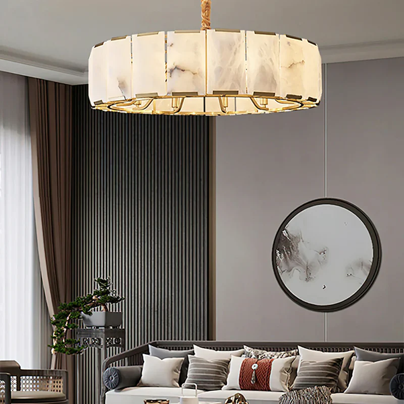 Mermer Avize Yuvarlak Salon Aydınlatma SK2489