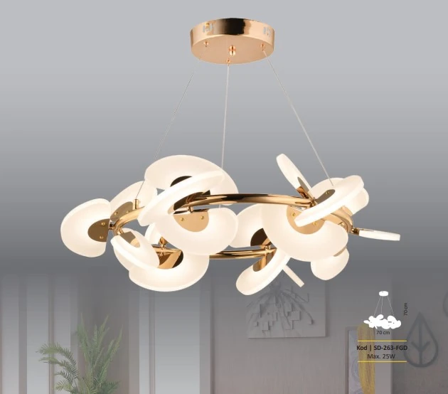 Modern Lüks LED Salon Avize – Minimal Formda Maksimum Parlaklık