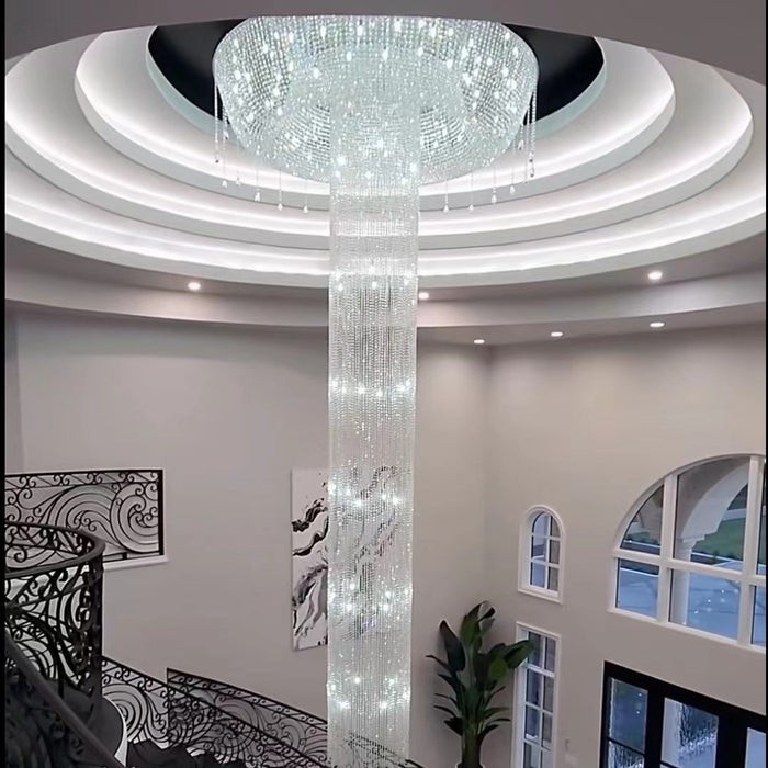 villa merdiven boşluğu avizesi