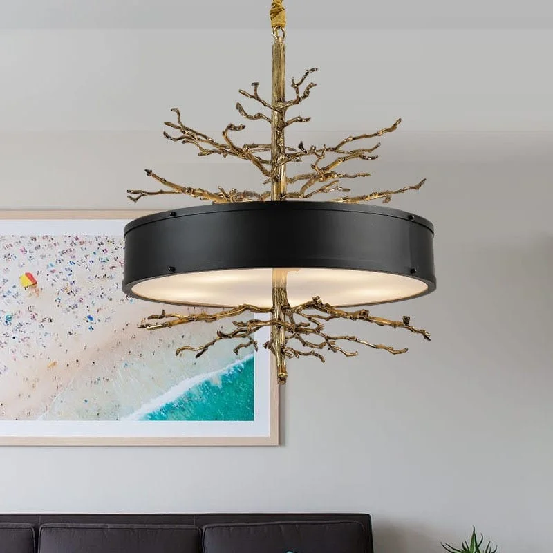 pirinç döküm şapkalı avize salon mutfak aydınlatma 