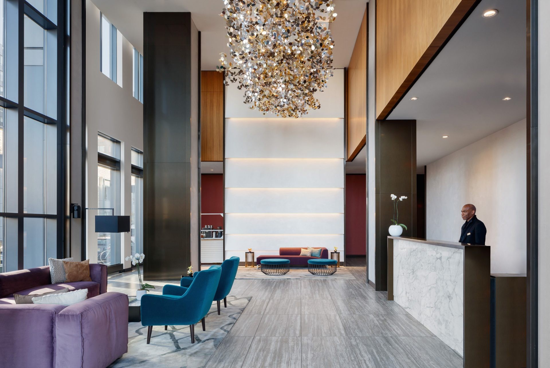 Villa Otel Lobi Avizesi Modern Lüks  Paslanmaz Metal Avizeler 