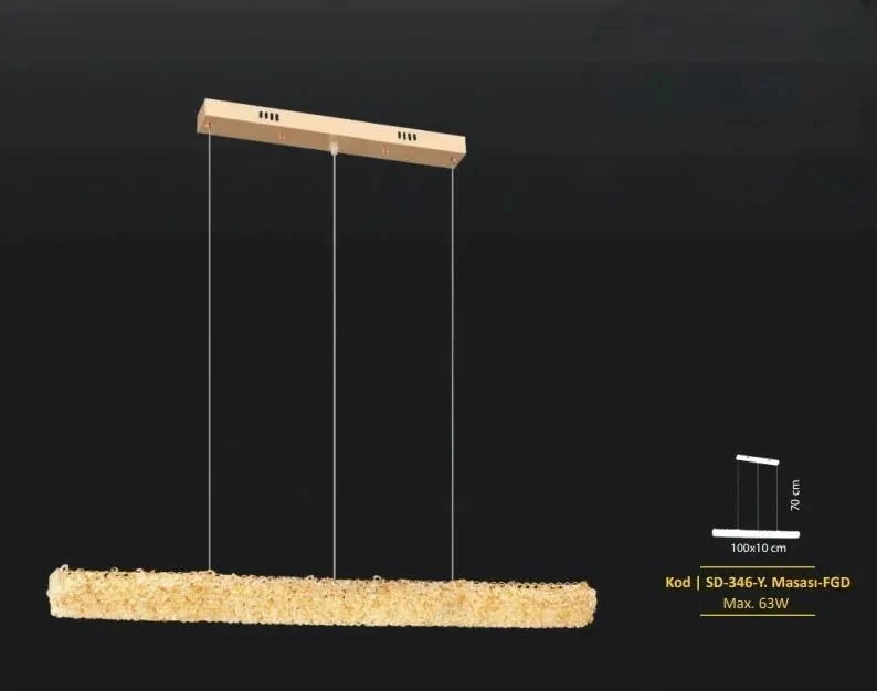 masa üstü kristal avize gold renk 100 cm SK1189