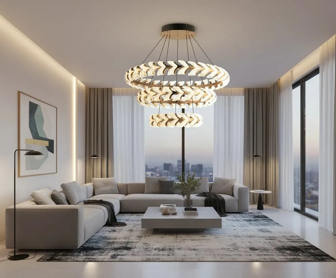 Modern Kristal Taşlı Salon Avize Modelleri SK3789