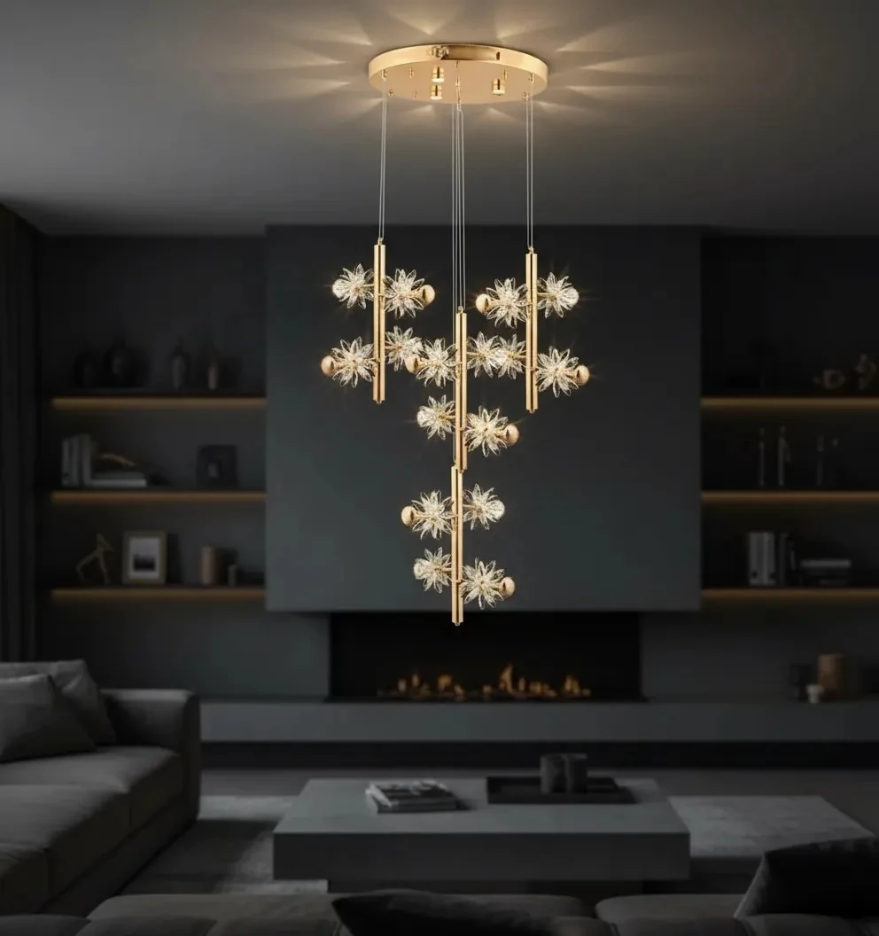 Kristal Taşlı Sarkıt Avize – Salon, Mutfak ve Koridorlara Lüks Dokunuş SK2089