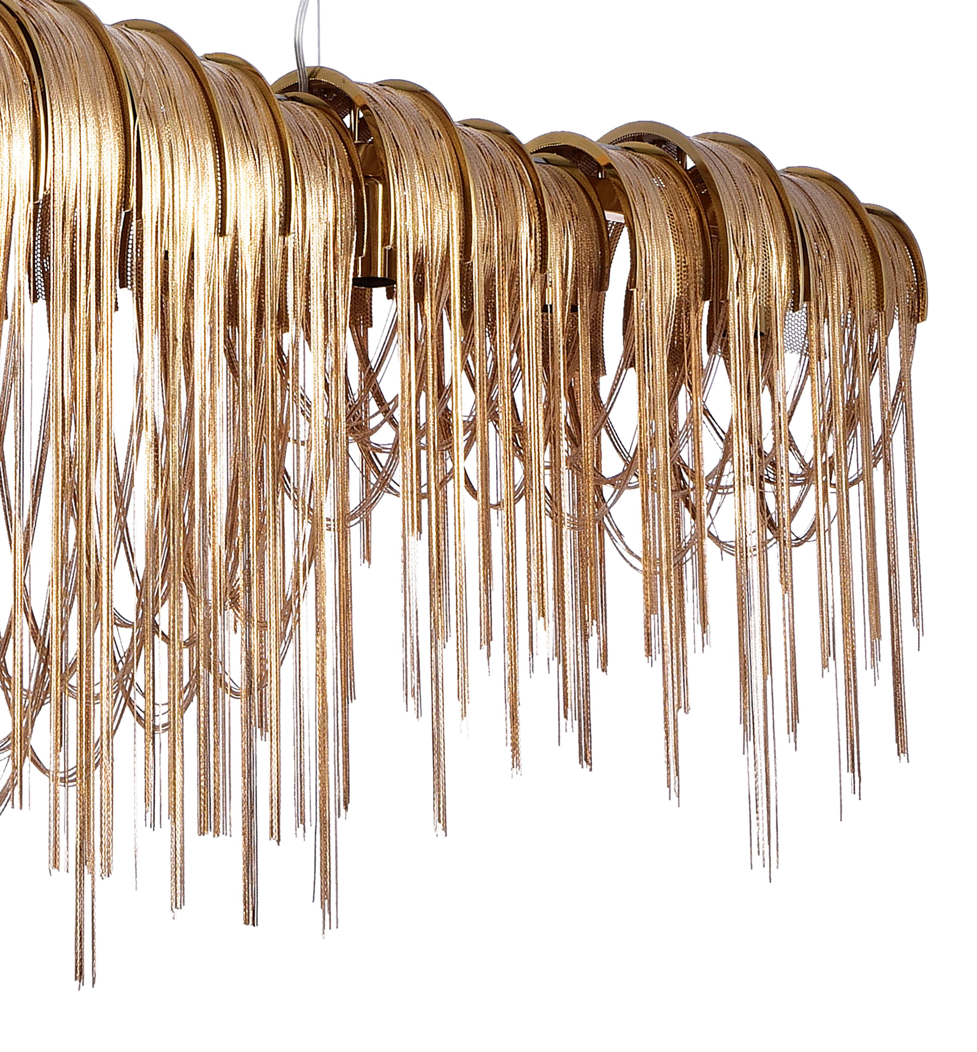 ZİNCİRLİ SALON AVİZESİ 60 CM BRONZ RENK