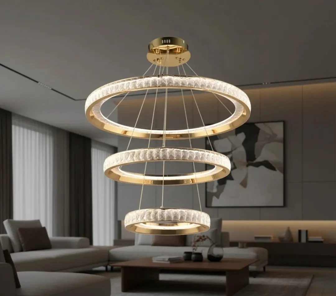 Lüks Dairesel LED Salon Avizesi – Modern ve Gösterişli Tasarım SK14500