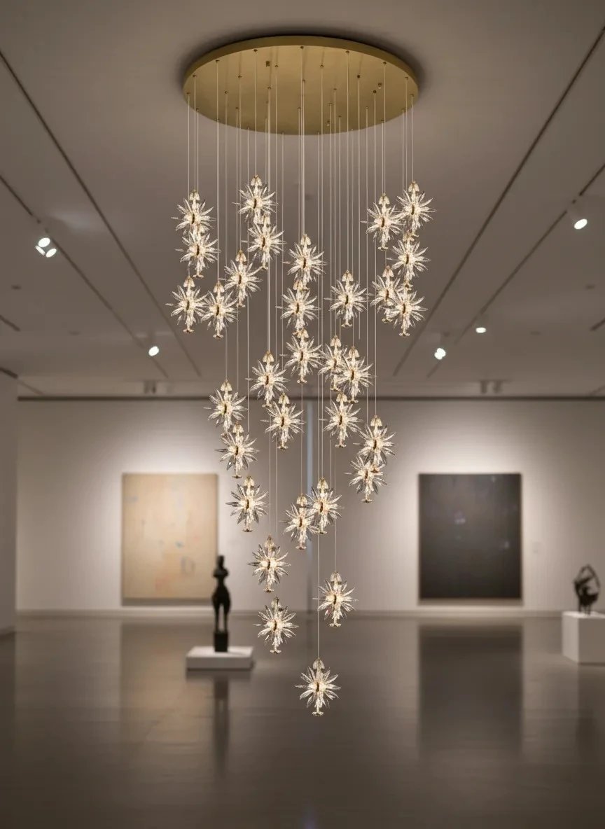 Merdive Boşluğu Avize Modelleri Kristal Taşlı 2025 SK8459