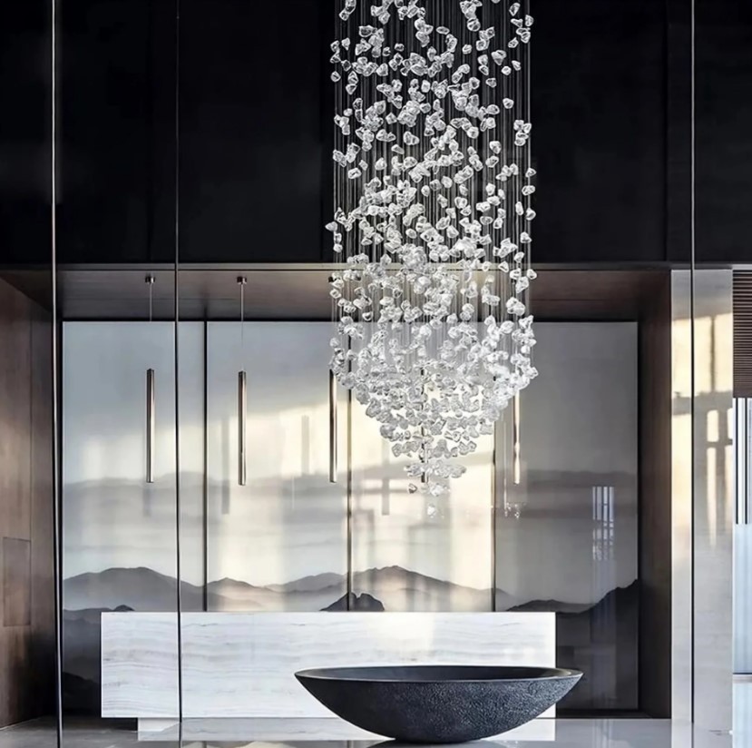 Villa Merdiven Boşluğu İçin Kristal Avize 