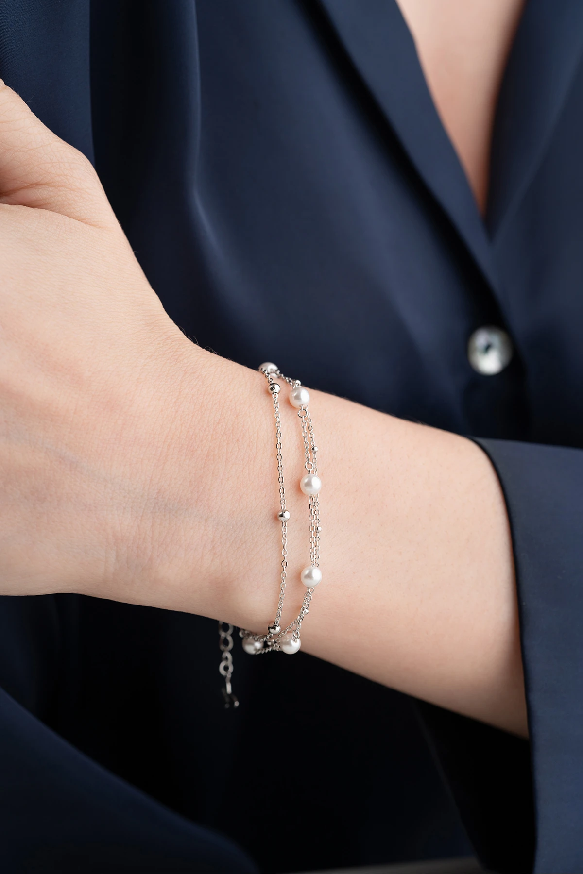 İnci Model Zincir Bileklik