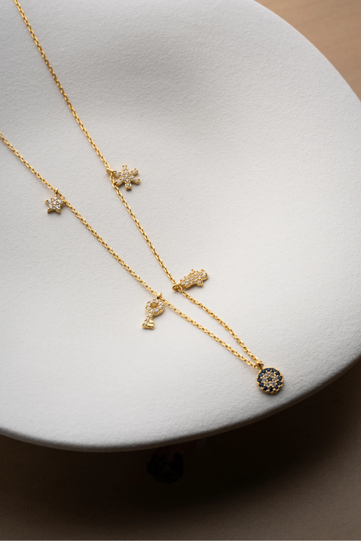 14 Ayar Altın Kaplama Gümüş Şans Kolyesi