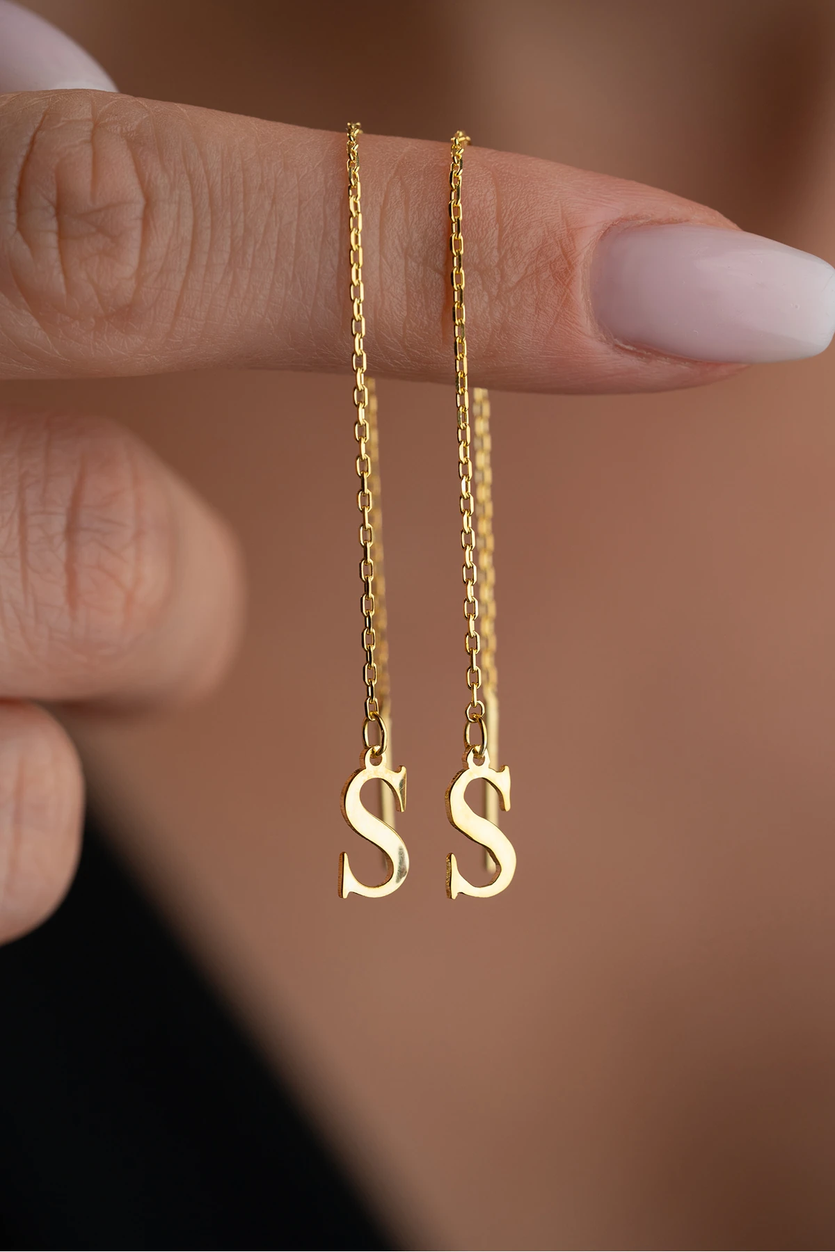 Zincir Sallantılı Harf Küpe