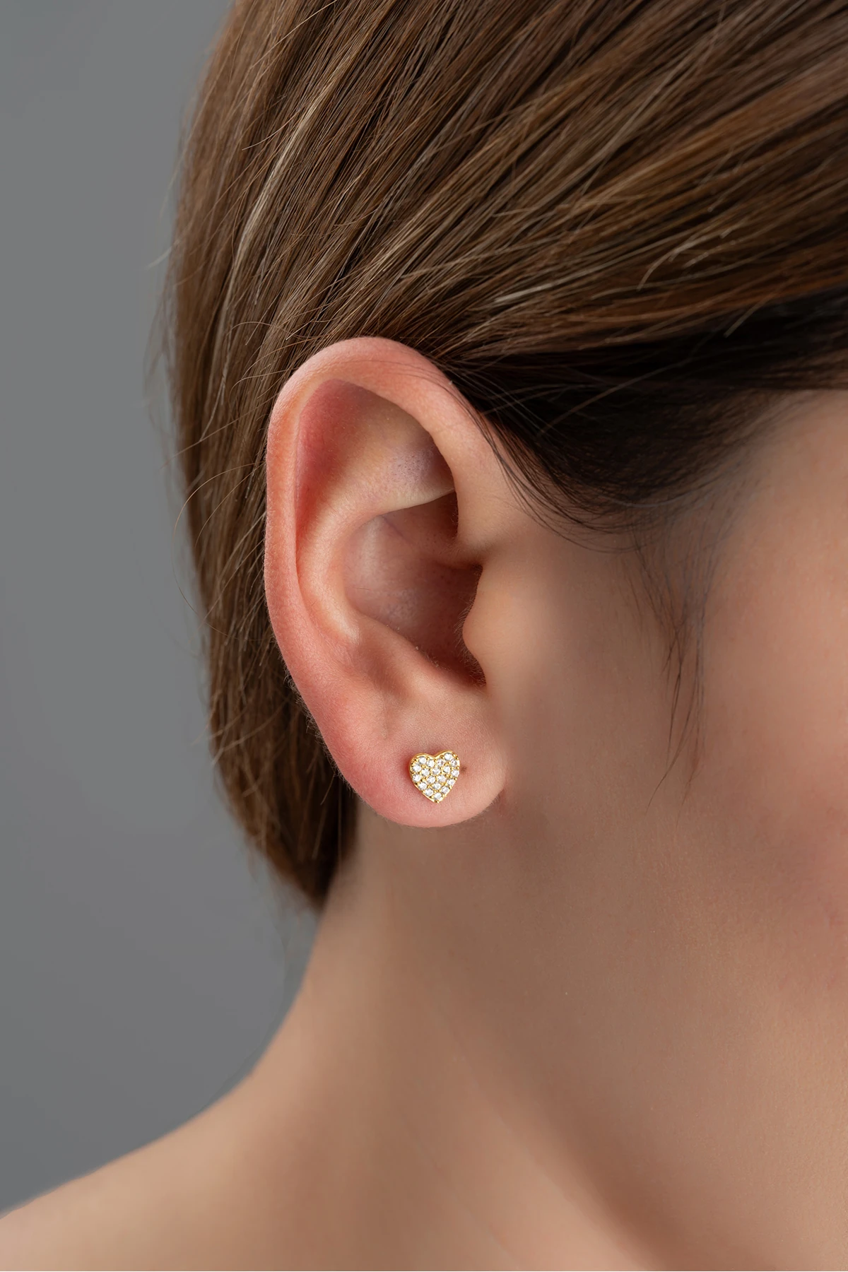 Minik Kalp Gümüş Küpe