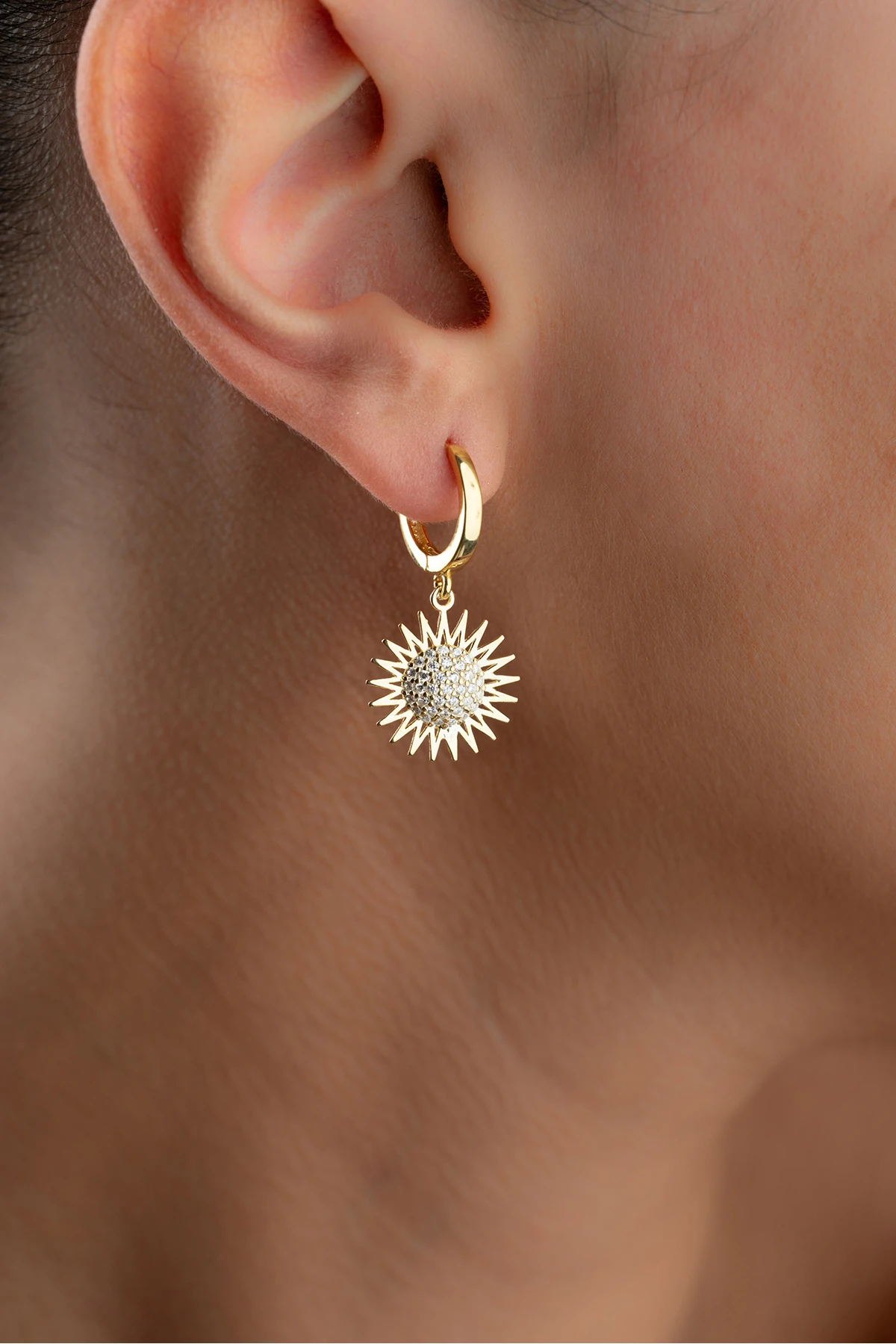 Güneş Gümüş Küpe