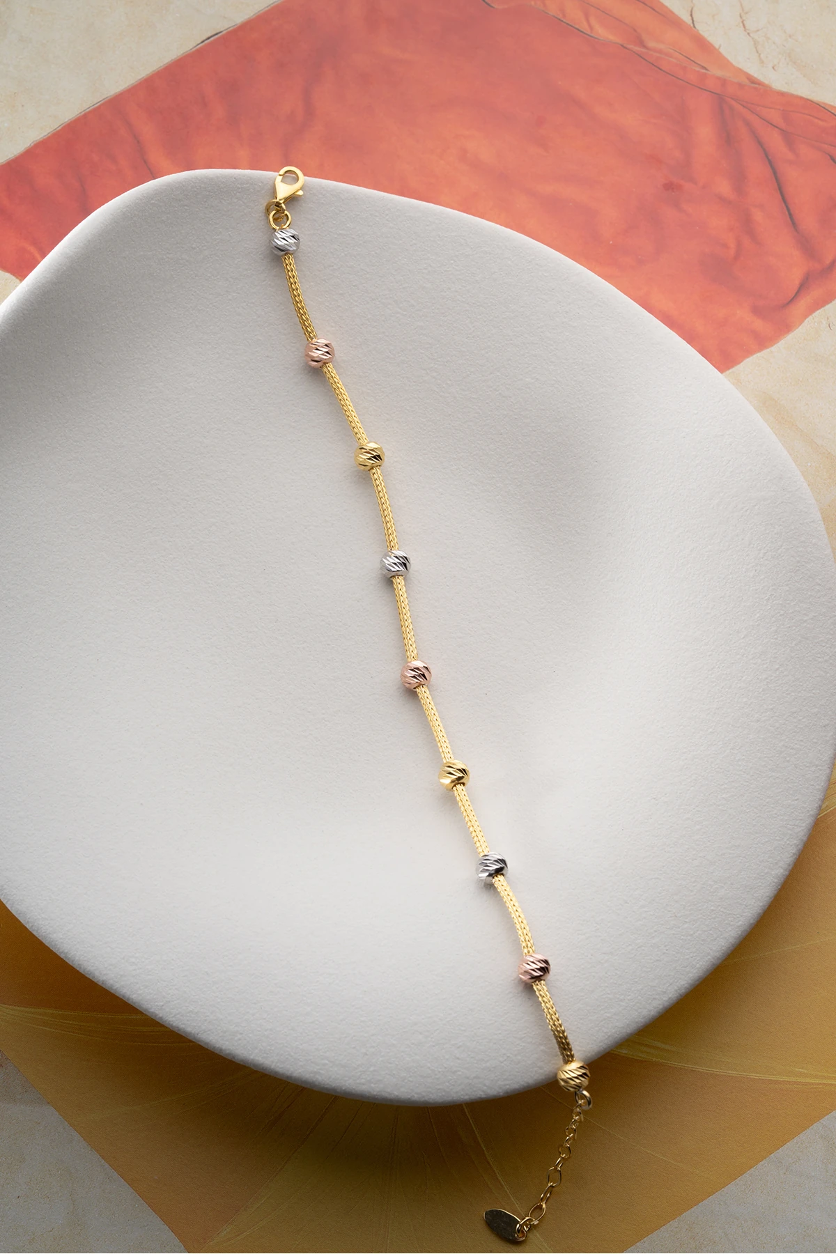 Renkli Toplu Dorika Gümüş Bileklik