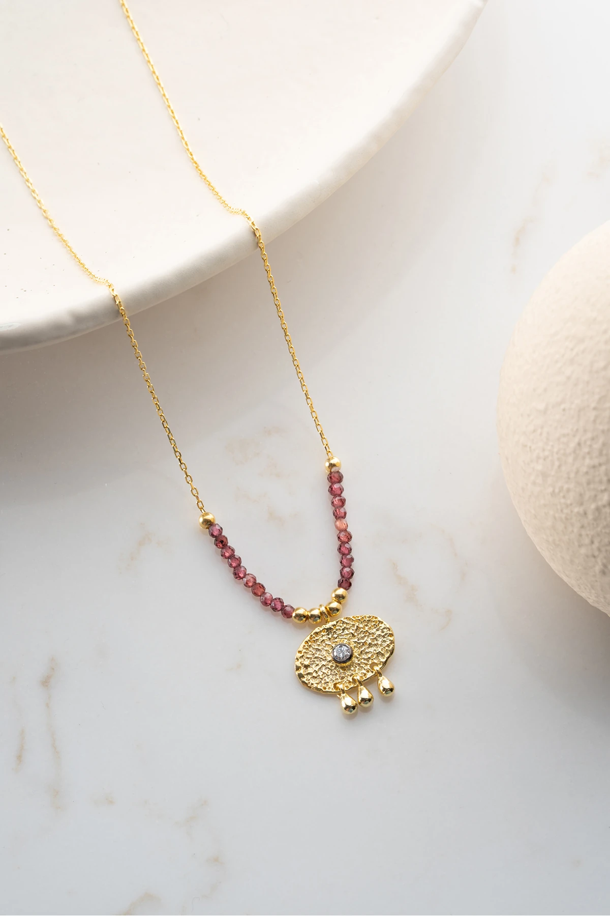 Süryani Gözü Boncuklu Gümüş Kolye