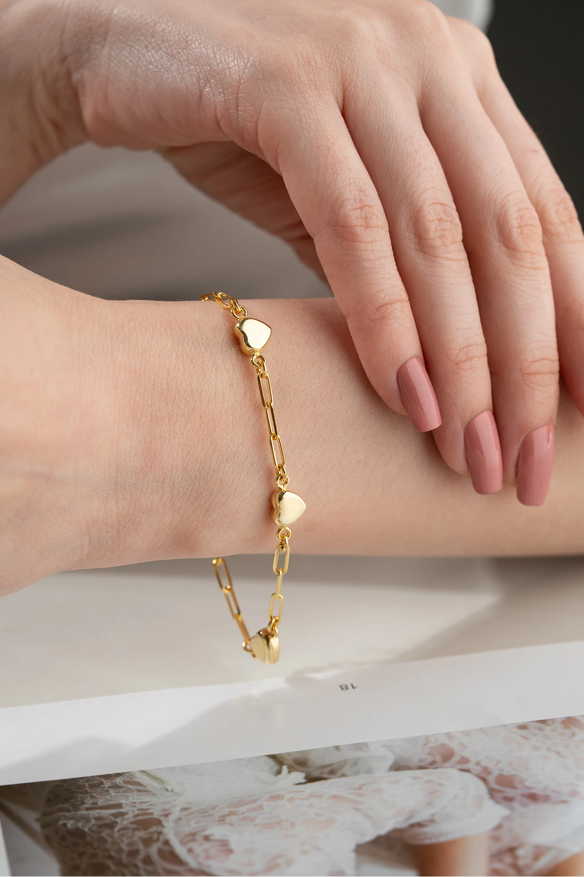 Kalpli Zincir Gümüş Bileklik