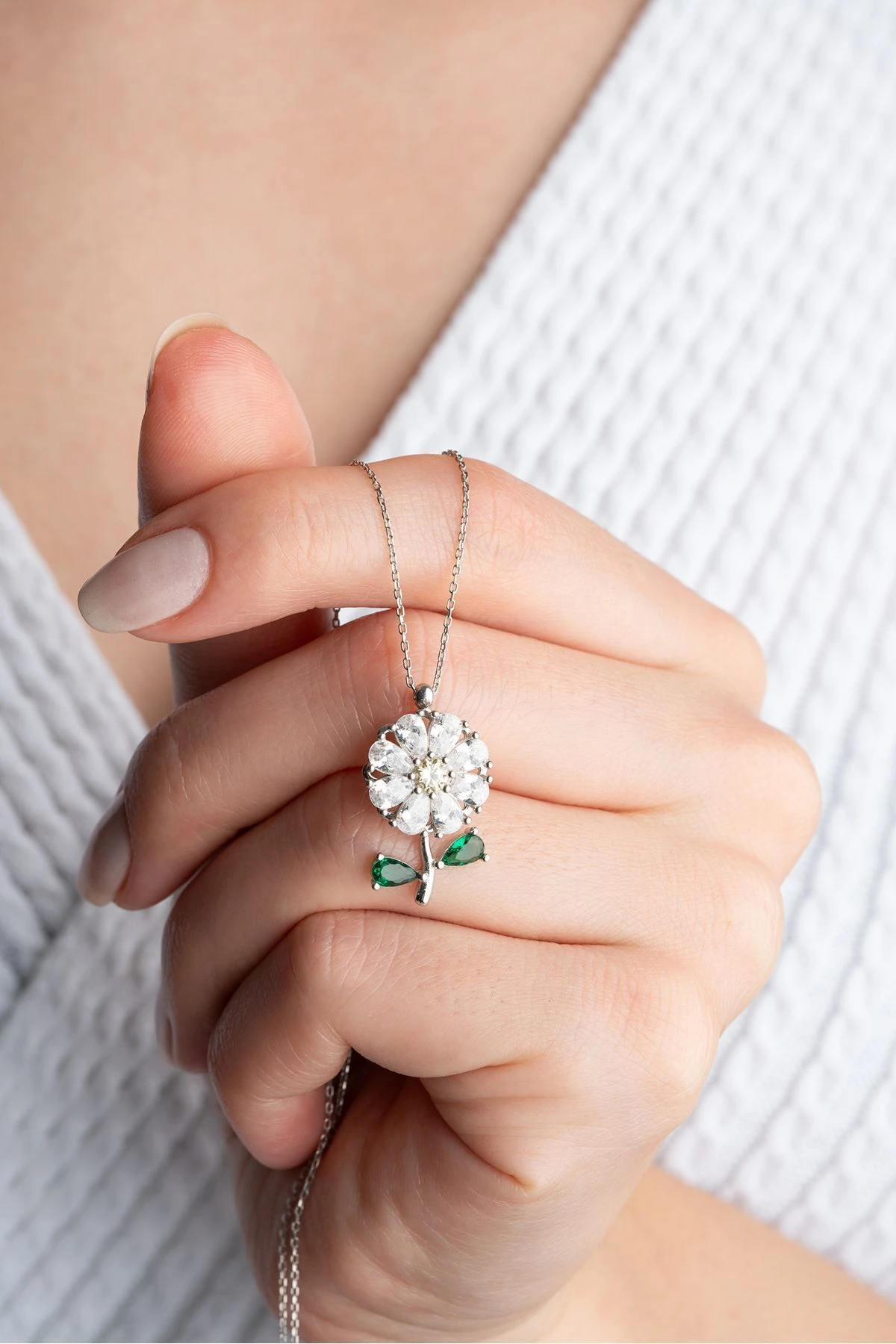 Papatya Gümüş Kolye