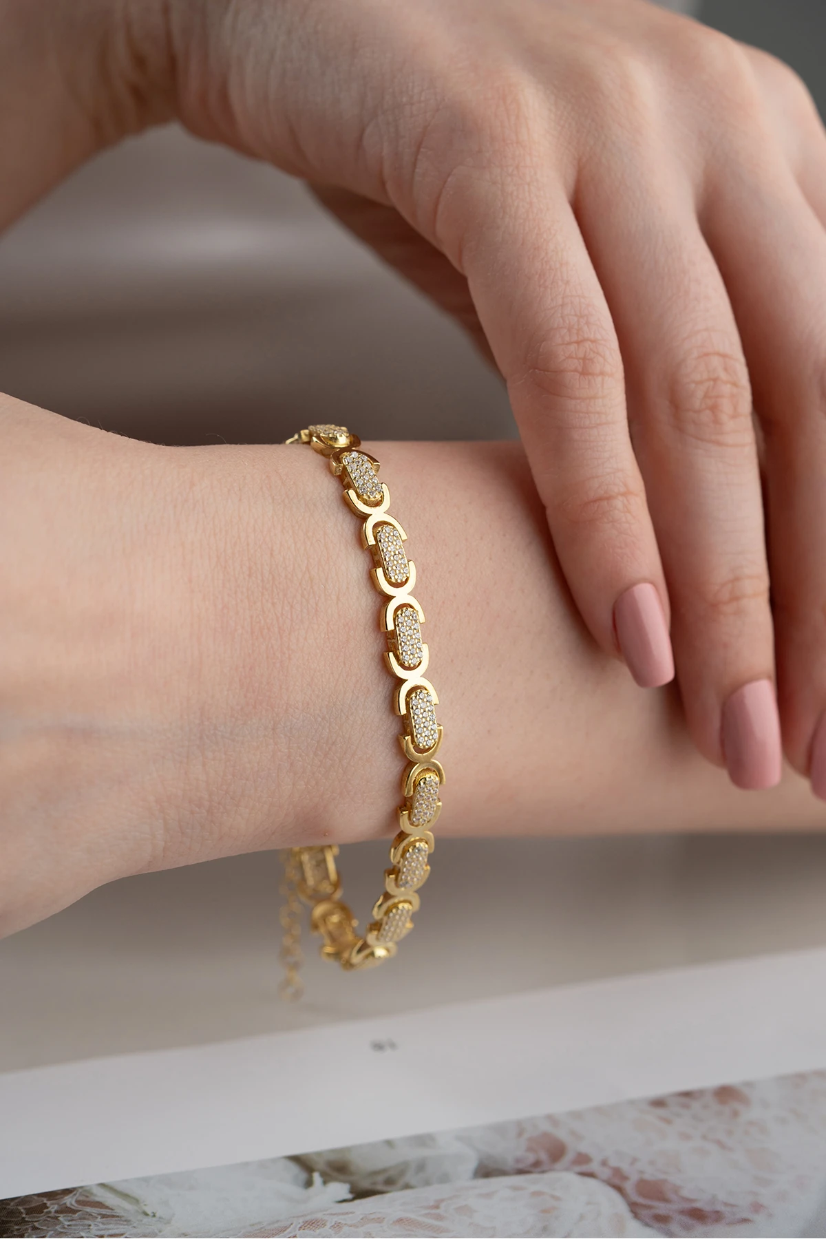 Oval Bağlantılı Zincir Bileklik