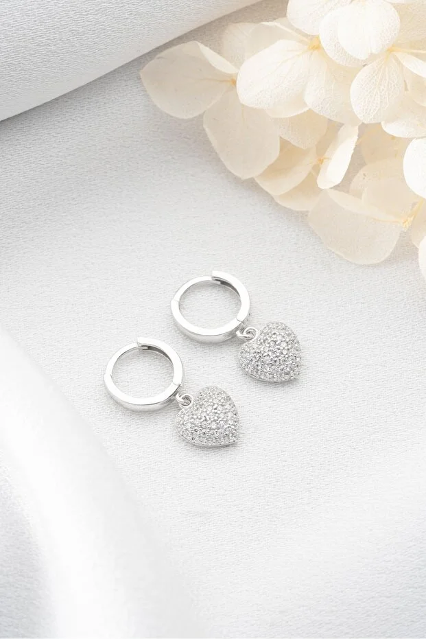 Kalpli Halka Gümüş Küpe