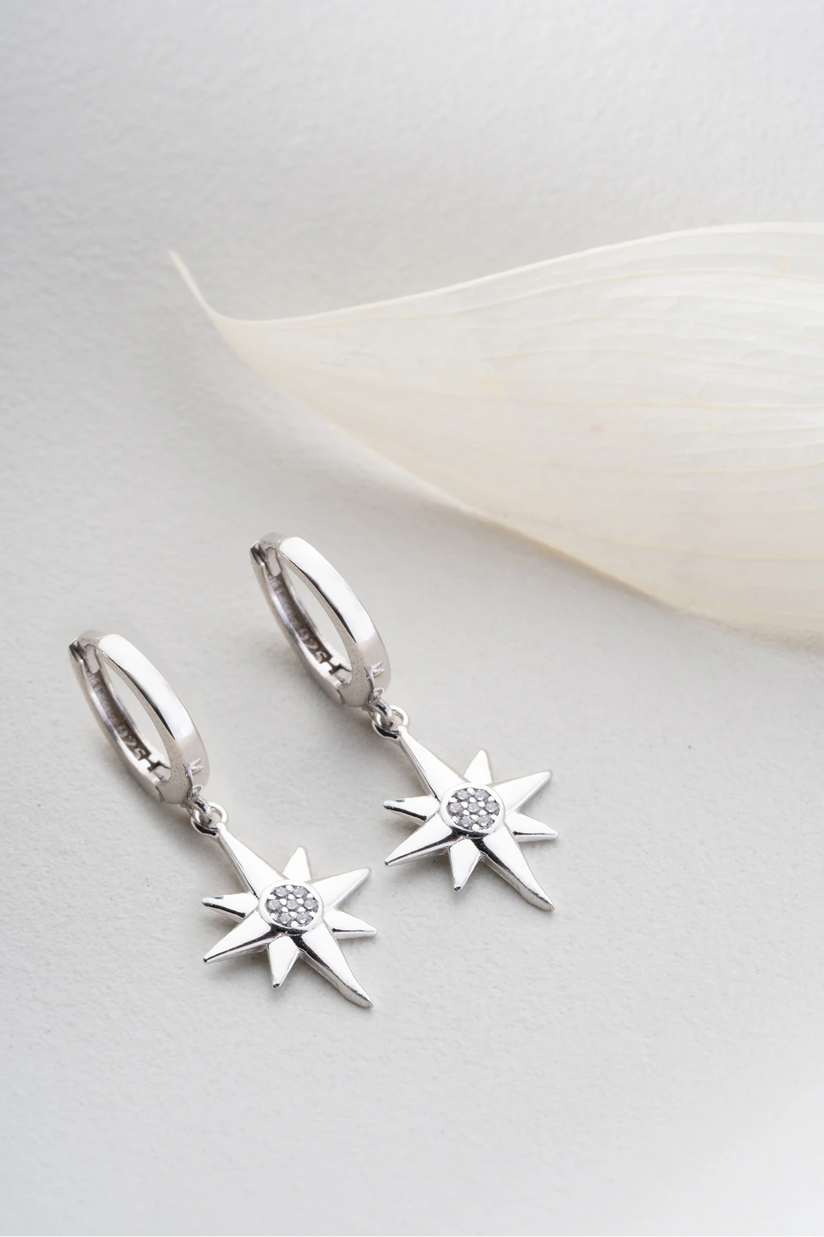 Kutup Yıldızı Gümüş Küpe