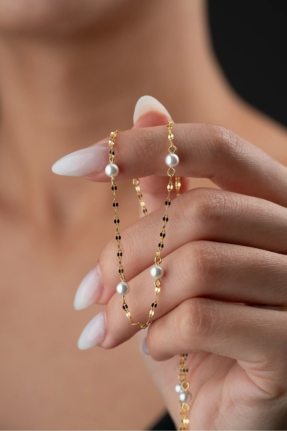 İncili Gümüş Kolye