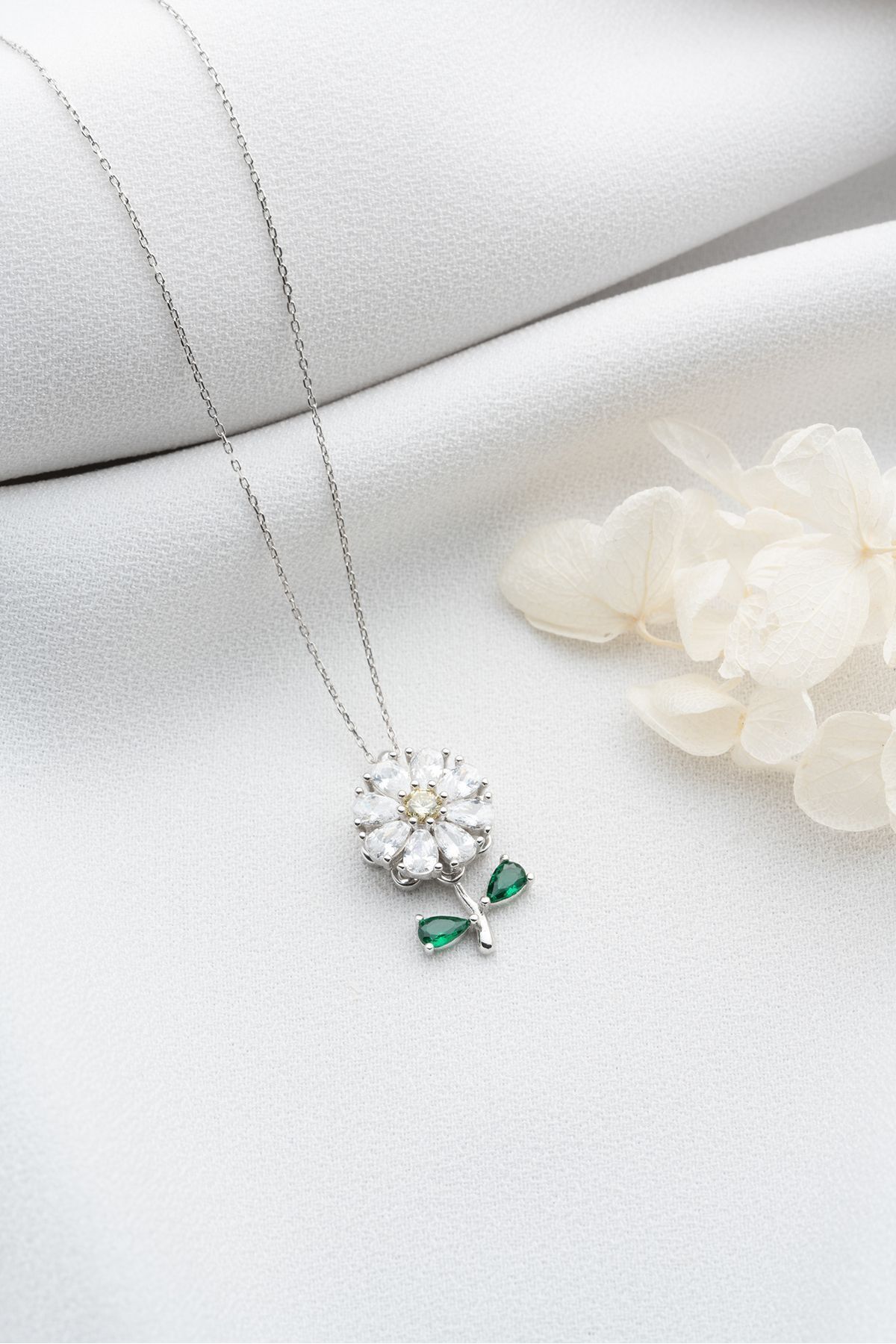 Papatya Gümüş Kolye