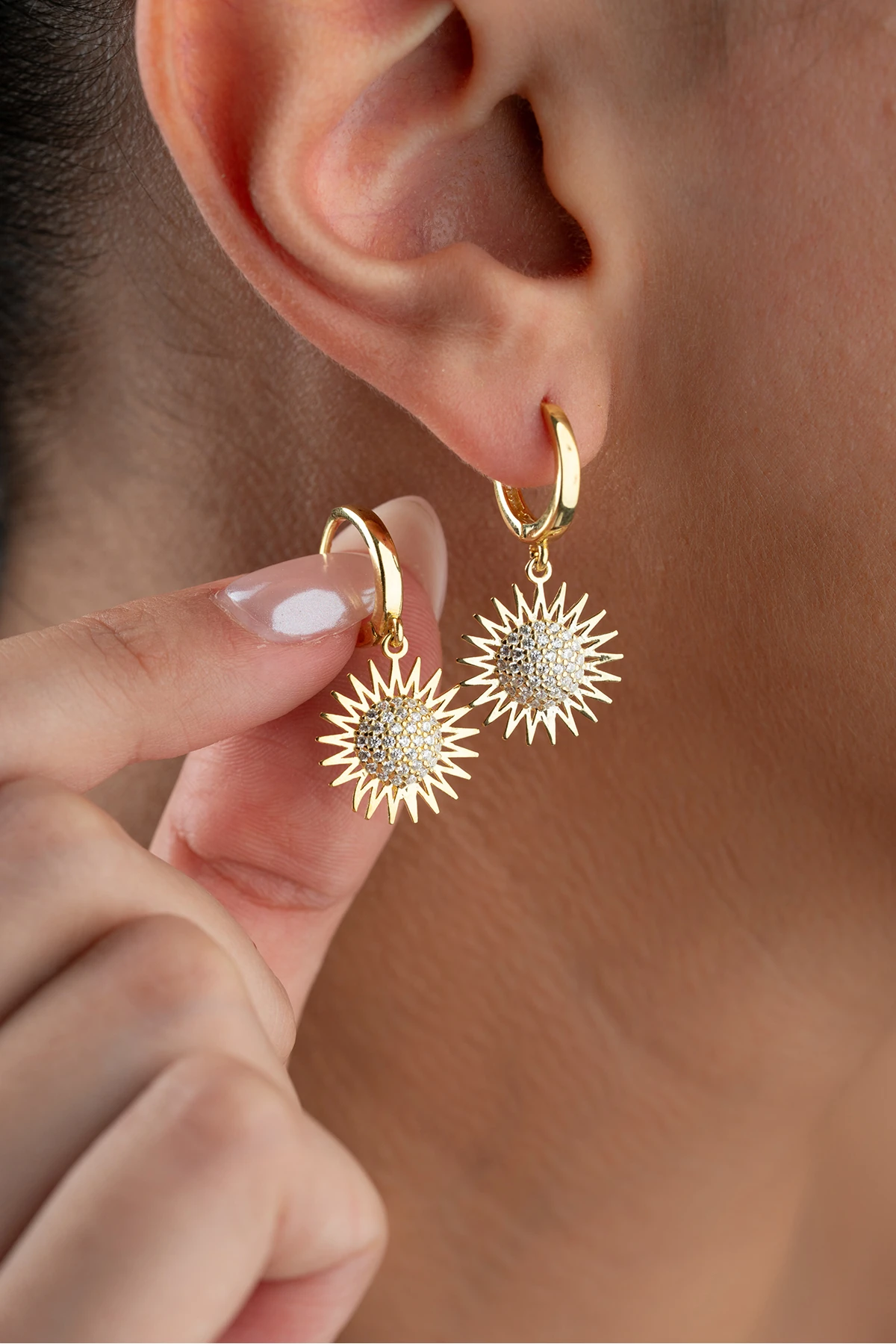 Güneş Gümüş Küpe